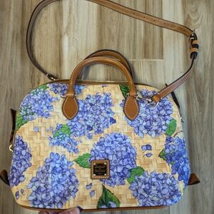 Dooney & Bourke zip zip satchel with  hydrangeas